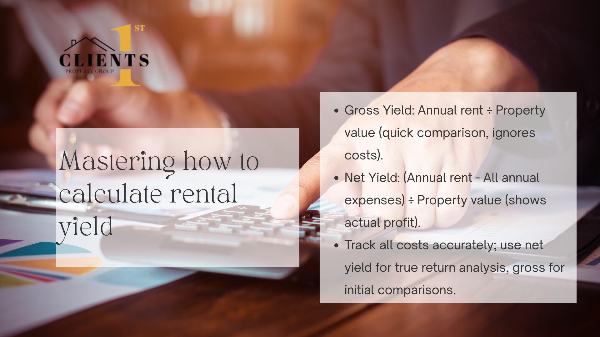 evaluating a property&rsquo;s potential starts with mastering key metrics