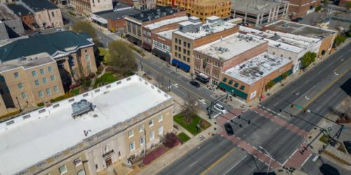 Aerial view of the town of Gastonia, North Carolina